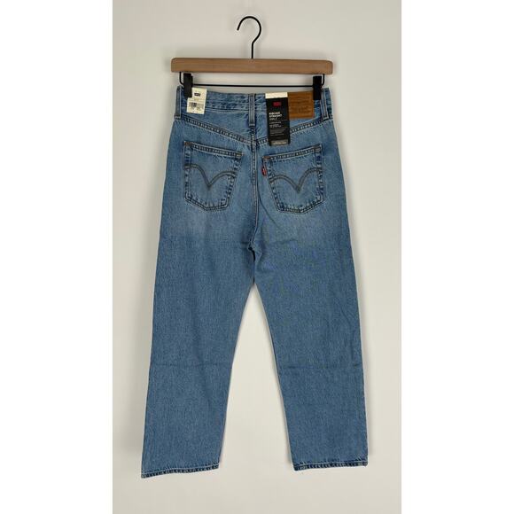Levis Womens Premium Ribcage Straight Ankle Jeans Womens 26x27 New Light Wash - Picture 5 of 9